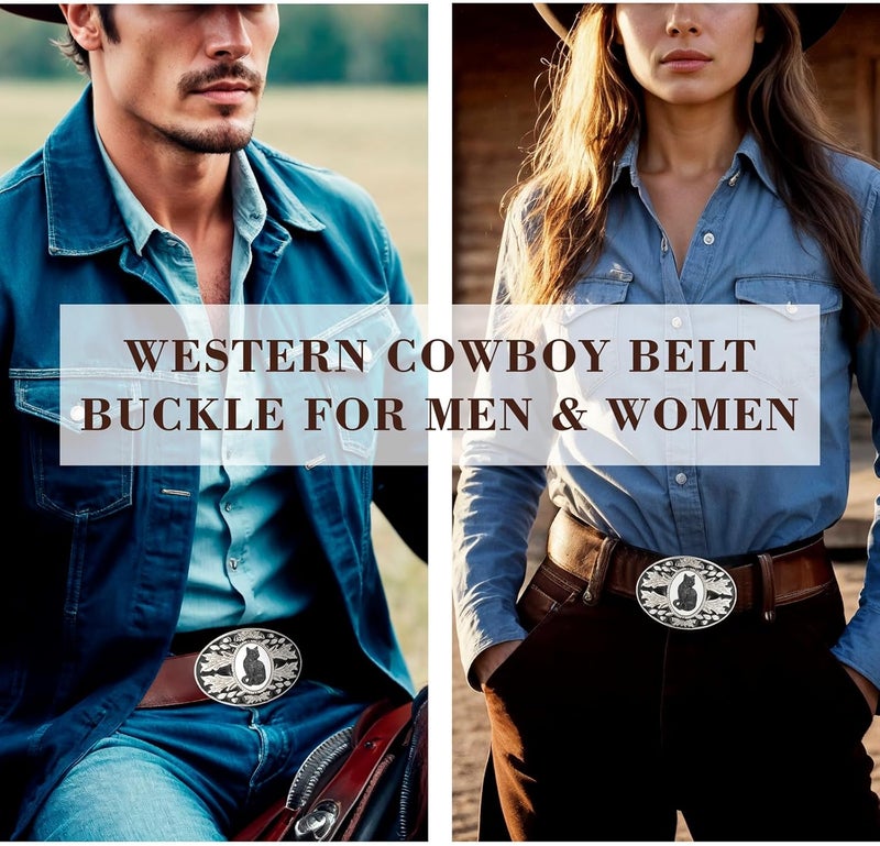 YOQUCOL Vintage American Western Cowboy Turquoise,Stone Belt Buckle for Men - Image 4